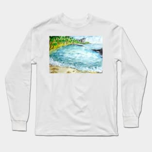 Honolulu, Hawaii Watercolor Painting Long Sleeve T-Shirt